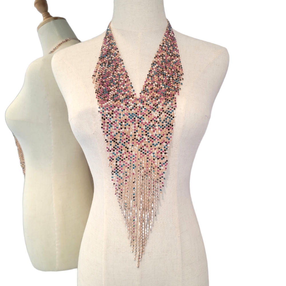 Rhinestone Maximalist Statement Necklace
